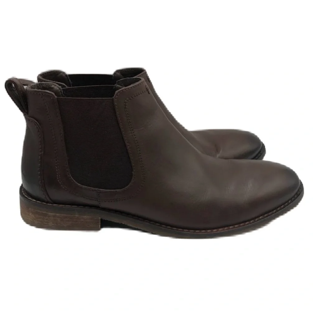 Nunn Bush Men's Brown Leather Ankle Boots Size 8.5 Memory Foam Dual Comfort